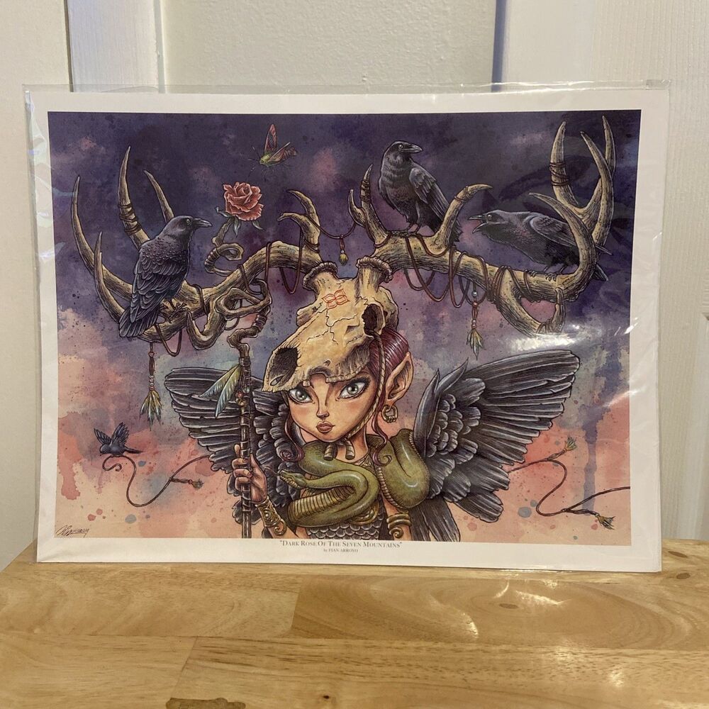 Sealed Dark Rose Of The Seven Mountains By Fian Arroyo 12x16 With Autograph